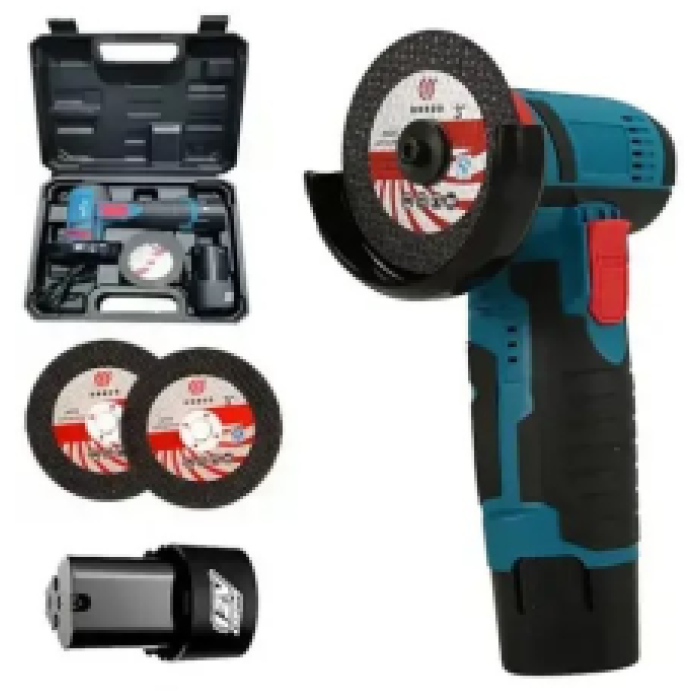 Акумуляторна міні болгарка 12V W-153-7, 75 мм, 2 акумулятори, кейс