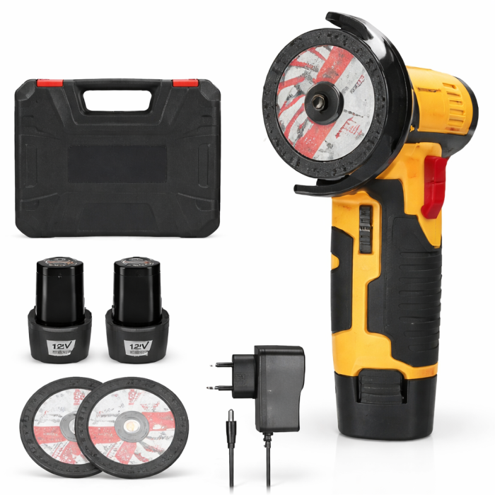 Акумуляторна болгарка 12В 76 мм (2 АКБ, кейс) міні УШМ