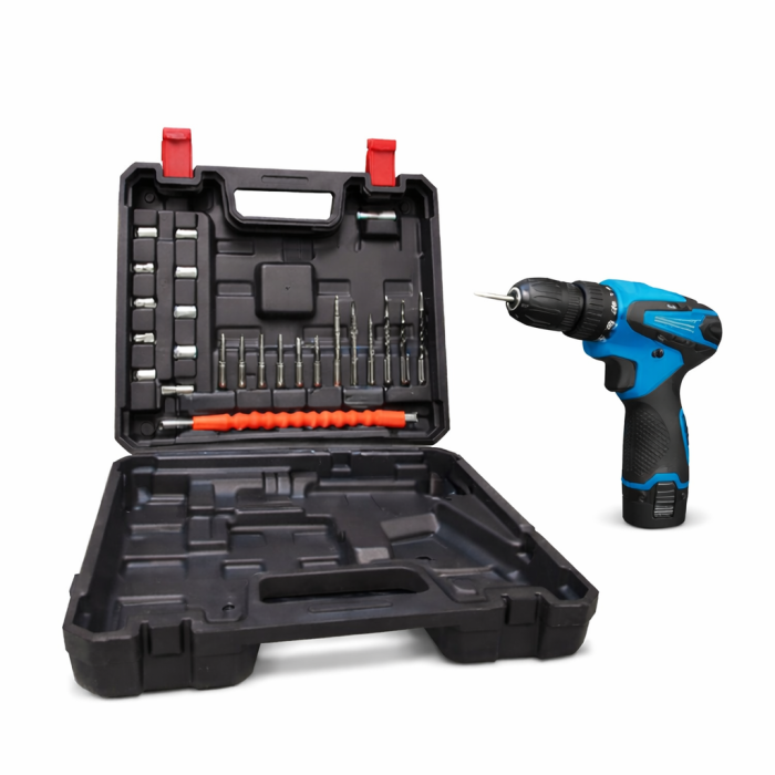 Шуруповерт аккумуляторный 12V с 2 АКБ и набором инструментов (в кейсе)