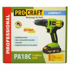 Шуруповерт Procraft PA18C COMPACT акумуляторний 18V