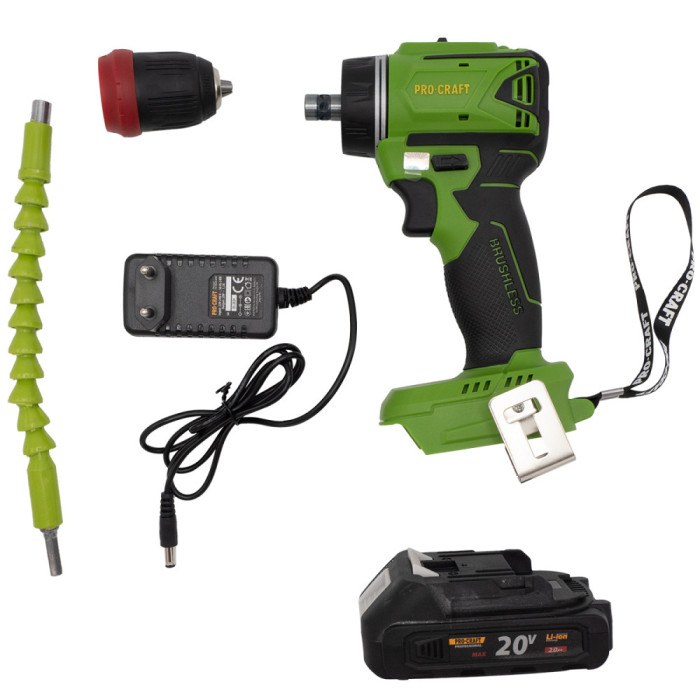 Шуруповерт акумуляторний ProCraft PA18LiN DFR 20В (1 АКБ, знімний патрон)