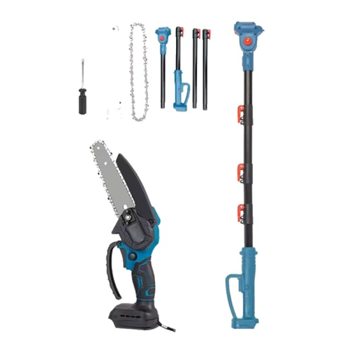 Набір акумуляторного садового інструменту 48V: секатор + масляна міні-пилка 6" + телескопічна штанга