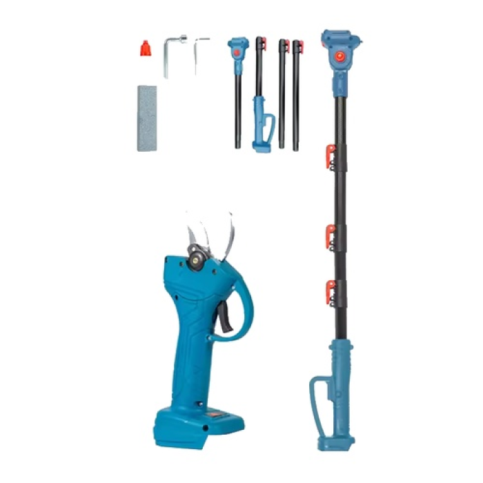 Набір акумуляторного садового інструменту 48V: секатор + масляна міні-пилка 6" + телескопічна штанга