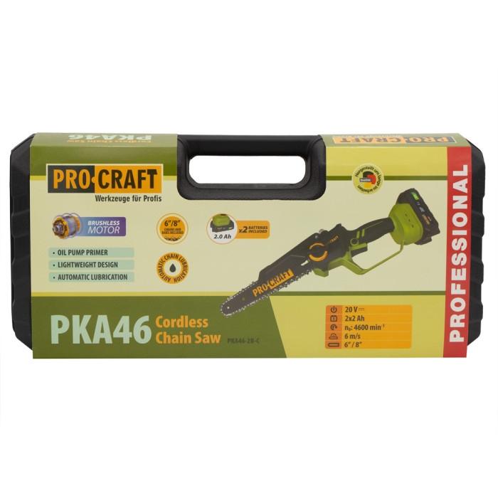 Акумуляторна міні пила ProCraft PKA46 20В (2 АКБ, кейс) 6"/8"
