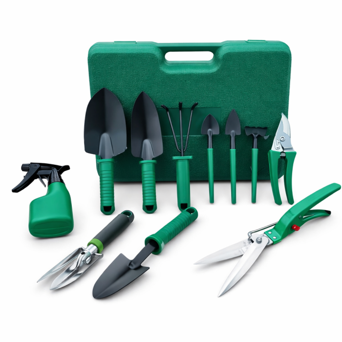 Набор садовых инструментов 10 в 1 с чемоданом для сада и огорода