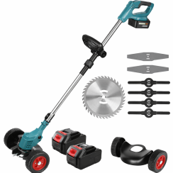 Акумуляторний триммер-газонокосарка MLD-05 48V (2×5Ah), колеса, 10000 об/хв, Blue