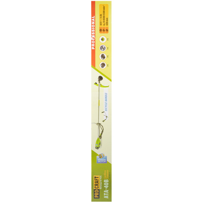 Акумуляторний триммер Procraft ATA40B (1 АКБ та ЗУ) велосипедна ручка