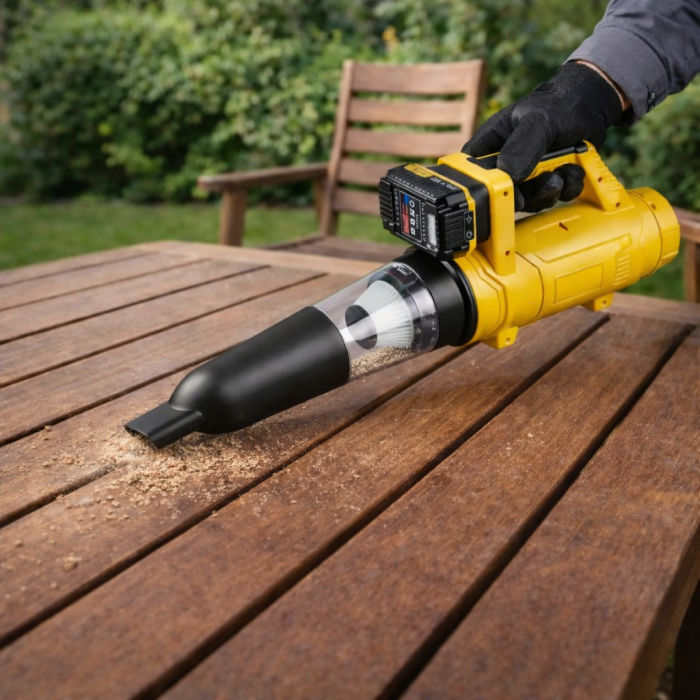 Акумуляторна повітродувка-пилосос F035 18В з 2 АКБ та насадками 600W