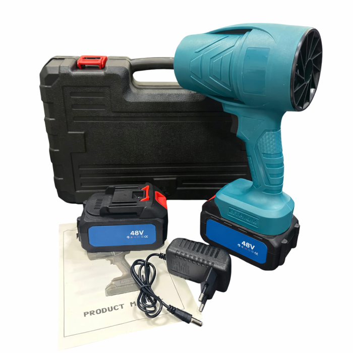 Аккумуляторная воздуходувка 48V с 2 АКБ в кейсе (турбо вентилятор)