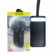 Повербанк Awei P141K 40000 mAh 22.5W швидка зарядка 3 USB