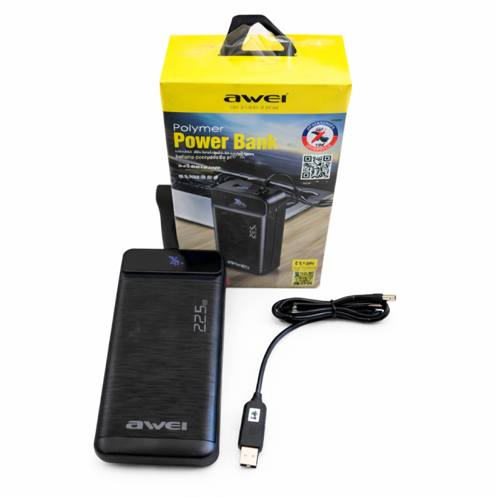 Повербанк Awei P141K 40000 mAh 22.5W быстрая зарядка 3 USB