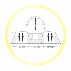 Намет туристичний 2788 4-місний з тамбуром 450×220×180 см