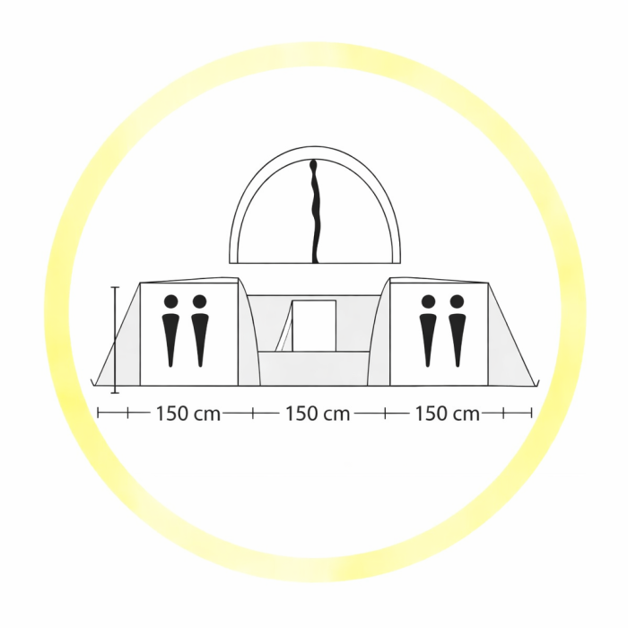 Намет туристичний 2788 4-місний з тамбуром 450×220×180 см