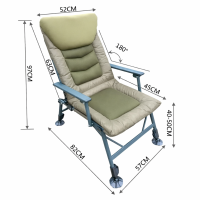 Карповое кресло BoyaBy JAT1013D до 150 кг с регулировкой спинки 180° и телескопическими ножками